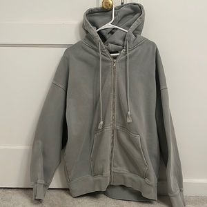 Brandy Melville Oversized Zip Up Hoodie, one size sage green
